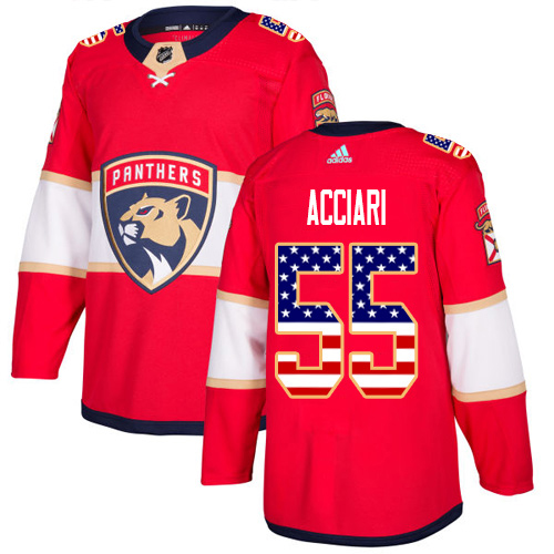 Adidas Panthers #55 Noel Acciari Red Home Authentic USA Flag Stitched Youth NHL Jersey